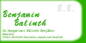 benjamin balinth business card