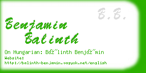 benjamin balinth business card